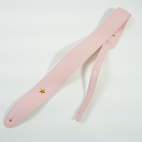 実際に弊社で買取させて頂いたFender/フェンダー レザー調 ギターストラップ ベースストラップ ライトピンクの画像 1枚目