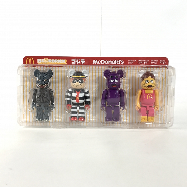 実際に弊社で買取させて頂いた【未開封】メディコムトイ×マクドナルド×ゴジラ BE@RBRICK/ベアブリック ゴジラVSマクドナルド 150％ 4PCS SET