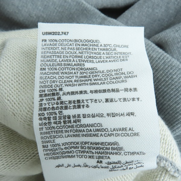 実際に弊社で買取させて頂いたAMI Alexandre Mattiussi/アミアレクサンドルマテュッシ ハートA刺繍 プルオーバーパーカー グレー/Mの画像 4枚目