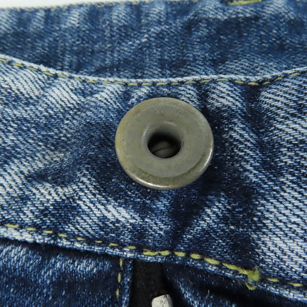 実際に弊社で買取させて頂いたISAMU KATAYAMA BACKLASH/イサムカタヤマバックラッシュ カンガルーレザー テーパード ストレッチデニム 1943-01/Lの画像 6枚目