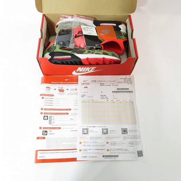 実際に弊社で買取させて頂いたNIKE×atmos/ナイキ×アトモス AIR MAX 90 SP REVERSE DUCK CAMO エアマックス90 ダックカモ CW6024-600/26.5の画像 8枚目
