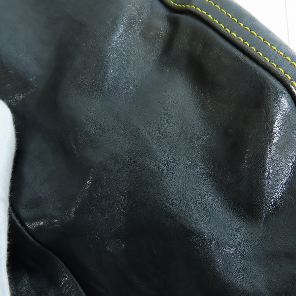 実際に弊社で買取させて頂いたISAMU KATAYAMA BACKLASH/バックラッシュ RIDE OR DIE ポーランドショルダーレザーイエローステッチジャケット 1529-05/XL(4)の画像 8枚目