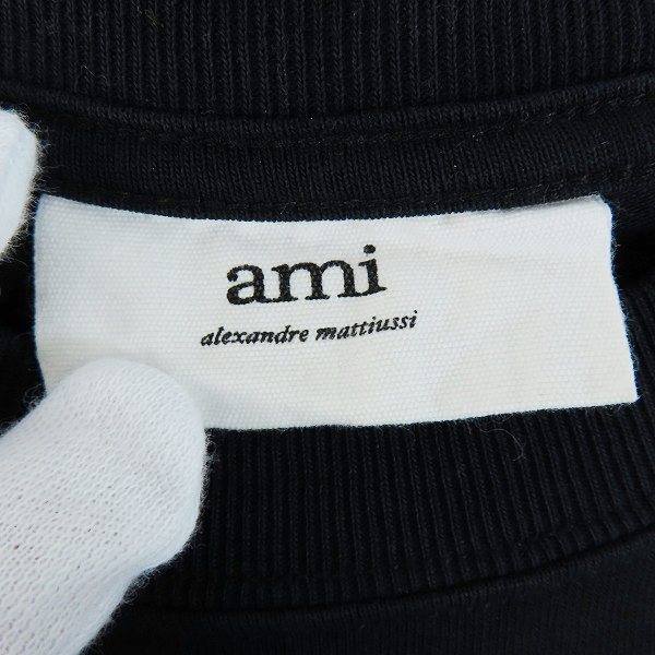 実際に弊社で買取させて頂いたami alexandre mattiussi/アミ アレクサンドルマテュッシ ハート刺繍 半袖Tシャツ ブラック/Sの画像 2枚目