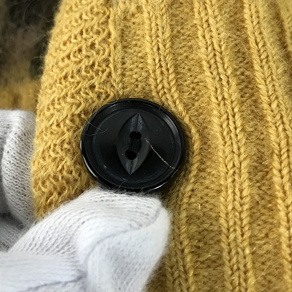 実際に弊社で買取させて頂いたWACKO MARIA/ワコマリア GUILTY PARTIES レオバード/ヒョウ柄 モヘア/ナイロン/ウール カーディガン マスタード系/Mの画像 4枚目