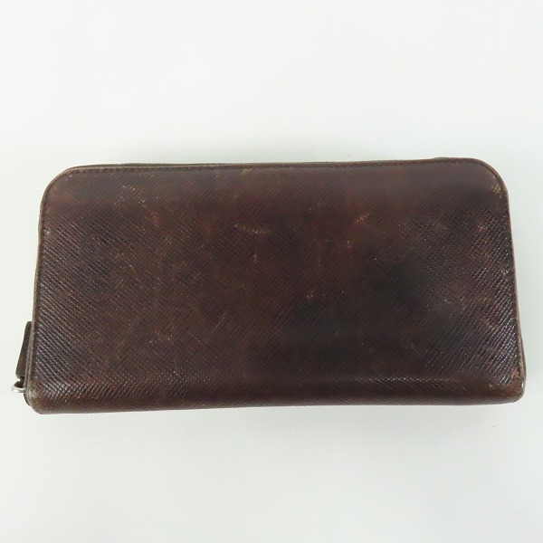 実際に弊社で買取させて頂いたPRADA/プラダ レザー ラウンドジップ長財布