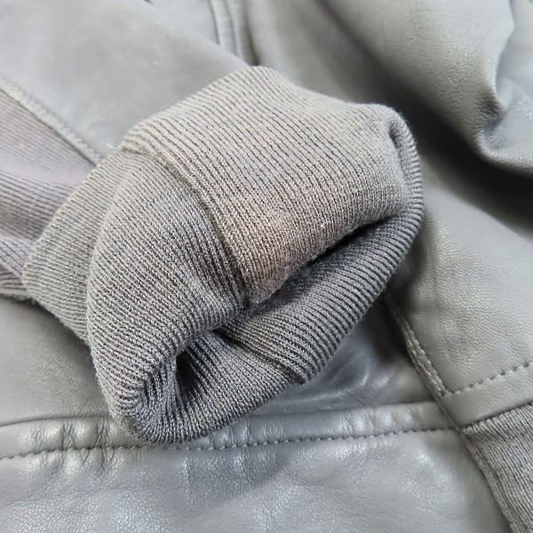 実際に弊社で買取させて頂いたRICK OWENS/リックオウエンス pilot leather jacket/パイロットレザージャケット ニット切替シングルライダース RU6765/Sの画像 7枚目