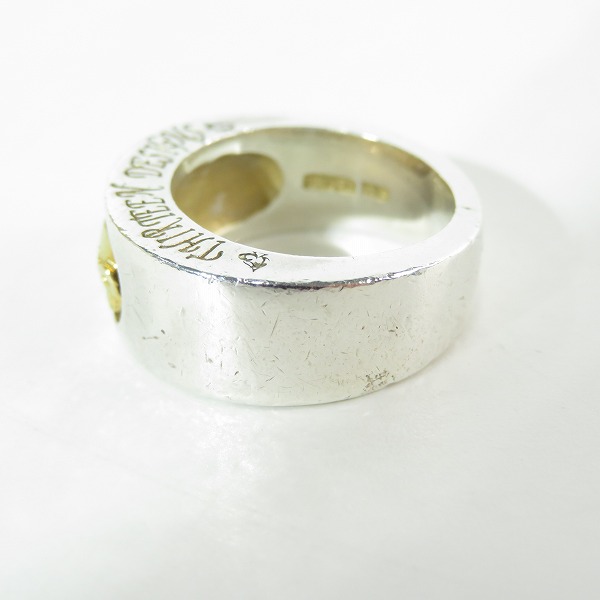 実際に弊社で買取させて頂いたTHIRTEEN DESIGNS/サーティーンデザインズ 18k/Silver ワンポイント スカル リング/12号の画像 2枚目