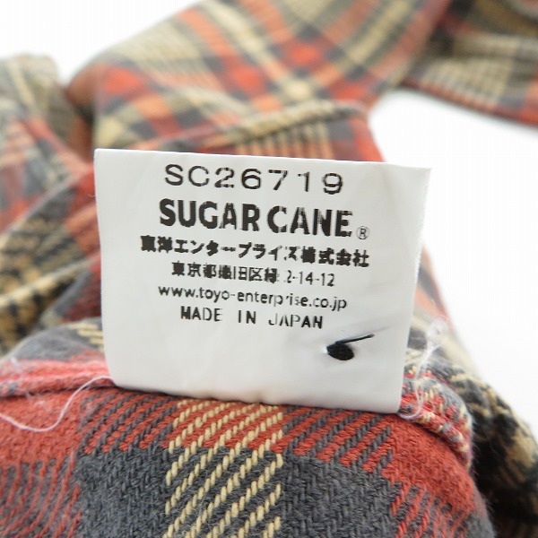 実際に弊社で買取させて頂いたSUGAR CANE/シュガーケーン TWILL CHECK L/S WORK SHIRT 長袖シャツ SC26719/Mの画像 4枚目
