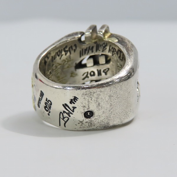 実際に弊社で買取させて頂いたBWL/Bill Wall Leather/ビルウォールレザー ダラー リング w/ゴールドサダー 24-26号の画像 4枚目