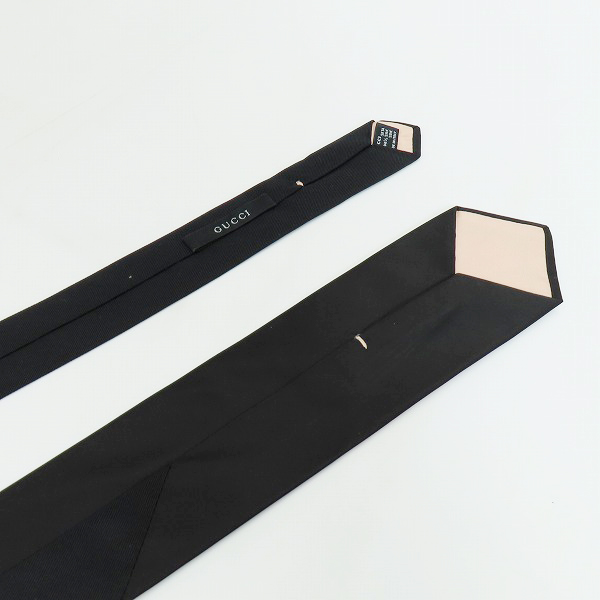 実際に弊社で買取させて頂いたGUCCI/グッチ シルク100%ネクタイ ブラックの画像 2枚目