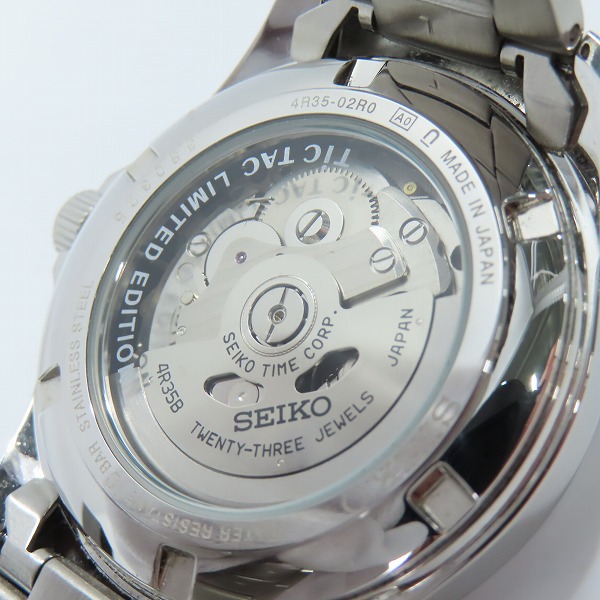実際に弊社で買取させて頂いたSEIKO×TiCTAC/セイコー×ティックタック 35周年記念 自動巻き 腕時計/ウォッチ 4R35-02R0の画像 4枚目