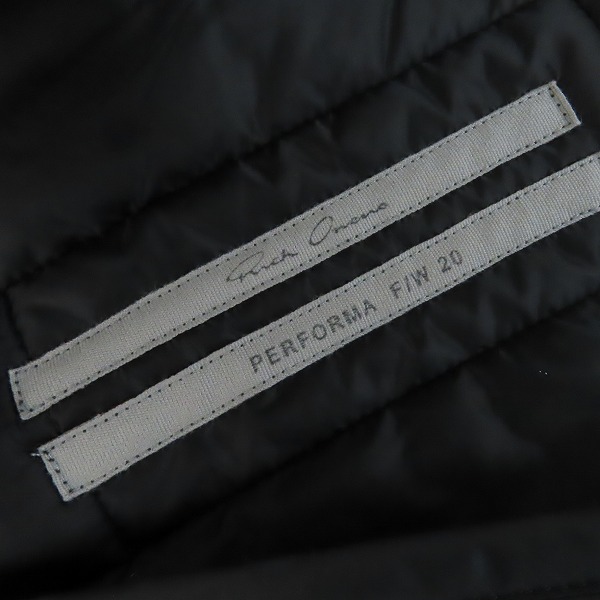 実際に弊社で買取させて頂いたRick Owens/リックオウエンス 20FW SL LINER QUILTED キルティングベスト ライナー RU20F3986-NZ/48の画像 2枚目