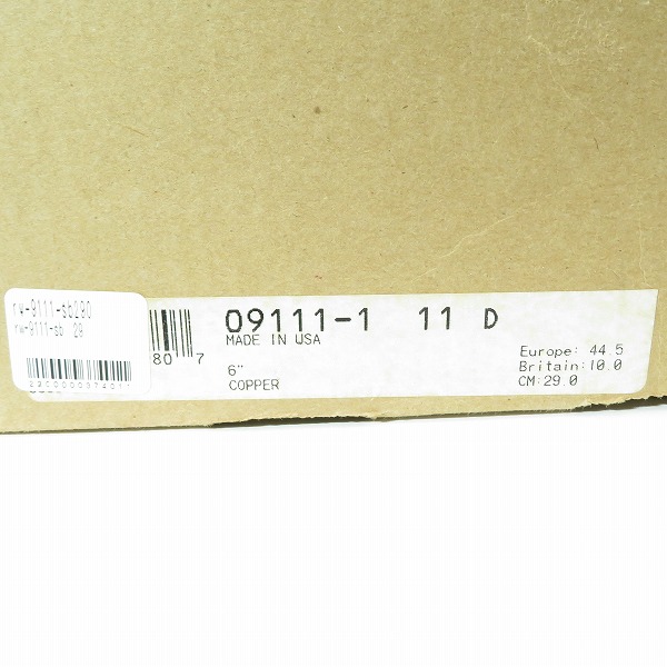 実際に弊社で買取させて頂いたRED WING/レッドウィング 6" CLASSIC ROUND 6インチ クラシックラウンド 9111 US11の画像 9枚目