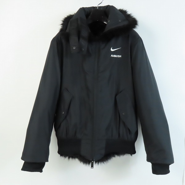 実際に弊社で買取させて頂いたNIKE×AMBUSH/ナイキ×アンブッシュ 18AW リバーシブルフェイクファーコートジャケット AQ9225-010/XSの画像 2枚目