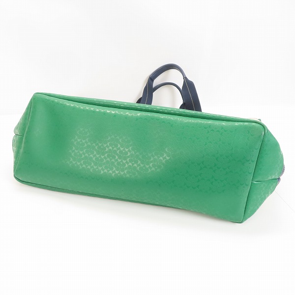 実際に弊社で買取させて頂いたCOACH/コーチ ヘリテージ シグネチャー キャンバス ウィークエンド トートバッグ F70832の画像 2枚目