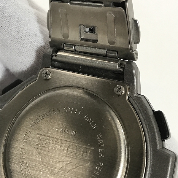 実際に弊社で買取させて頂いたCASIO/カシオ PRO TREK/プロトレック トリプルセンサー PRT-600【動作未確認】の画像 6枚目