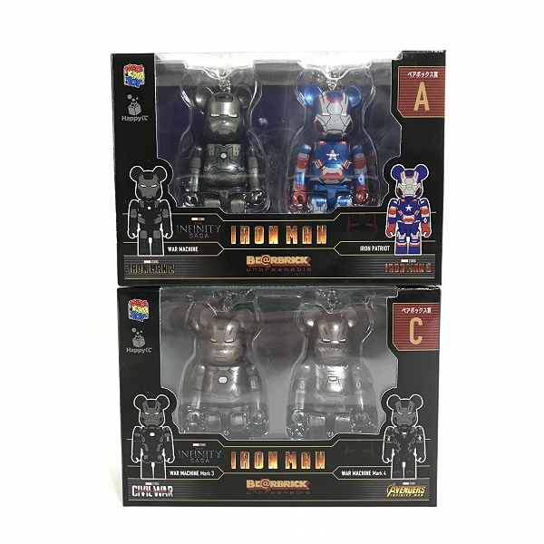 実際に弊社で買取させて頂いた【おまとめ/未開封含む】BE@RBRICK/ベアブリック unbreakable IRON MAN/アイアンマン THE INFINITE SAGA Happyくじ100%の画像 1枚目