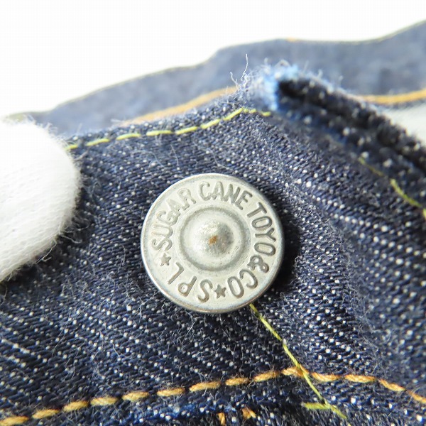 実際に弊社で買取させて頂いたSUGAR CANE/シュガーケーン Lot.1947 ボタンフライ デニムパンツ SC41947 W32L34の画像 7枚目