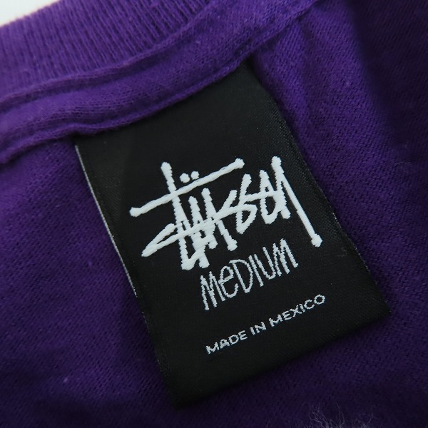 実際に弊社で買取させて頂いたSTUSSY/ステューシー Tシャツ  半袖シャツ センターロゴプリント パープル Mの画像 2枚目