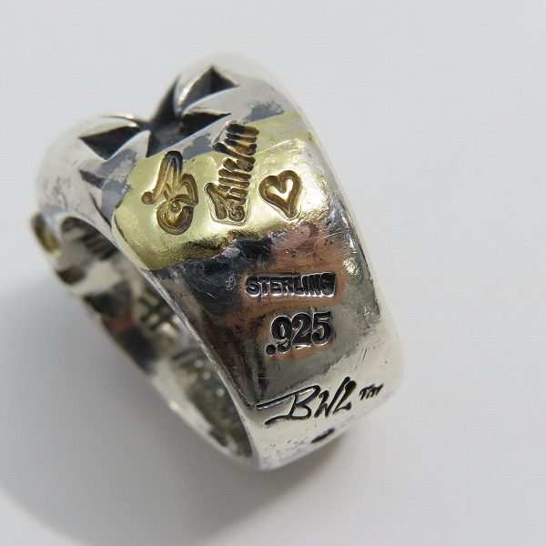 実際に弊社で買取させて頂いたBWL/Bill Wall Leather/ビルウォールレザー ダラー リング w/ゴールドサダー 24-26号の画像 7枚目