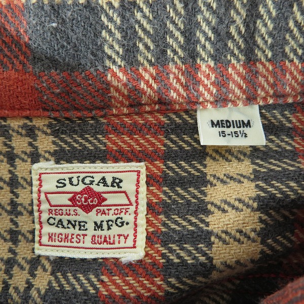 実際に弊社で買取させて頂いたSUGAR CANE/シュガーケーン TWILL CHECK L/S WORK SHIRT 長袖シャツ SC26719/Mの画像 2枚目