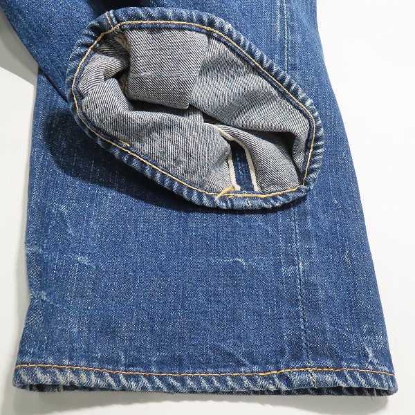 実際に弊社で買取させて頂いたリーバイス 501XX 47-50年ドーム型ツープロング/均等V/片面ビッグE/隠しリベット/Vステッチ 革パッチ ヴィンテージデニムの画像 4枚目