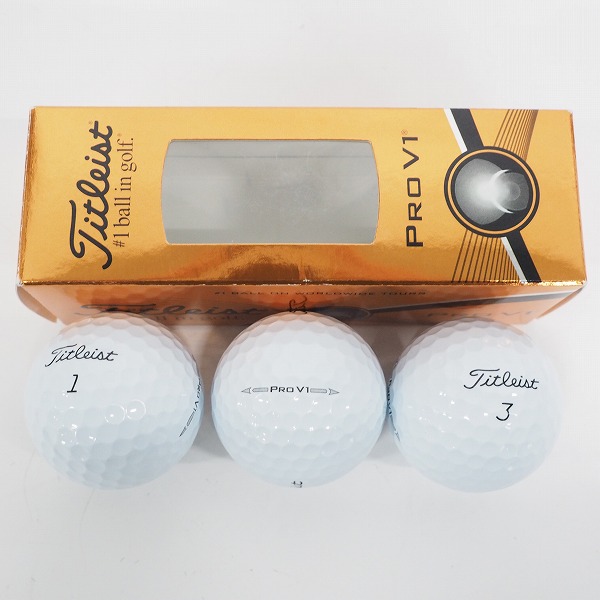 実際に弊社で買取させて頂いた【未使用】Titleist/タイトリスト PRO V1・VG3・TOUR SOFT ゴルフボール ホワイト 計15個/5スリーブの画像 1枚目