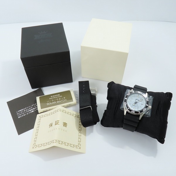 実際に弊社で買取させて頂いたSTUSSY×SEIKO/ステューシー×セイコー XXX Aqua Force 30周年アニバーサリー 腕時計 V145-0CE0の画像 6枚目