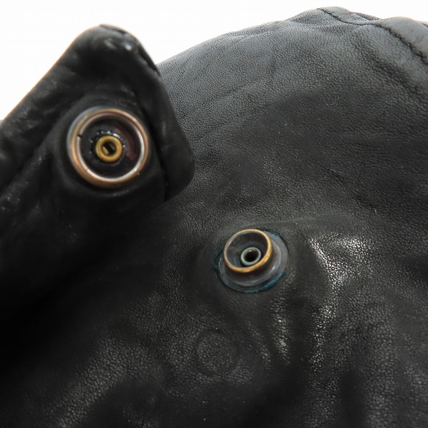 実際に弊社で買取させて頂いたISAMU KATAYAMA BACKLASH/イサムカタヤマバックラッシュ イタリアン ダブルショルダー製品染めダブルライダース 1254-02 Mの画像 7枚目