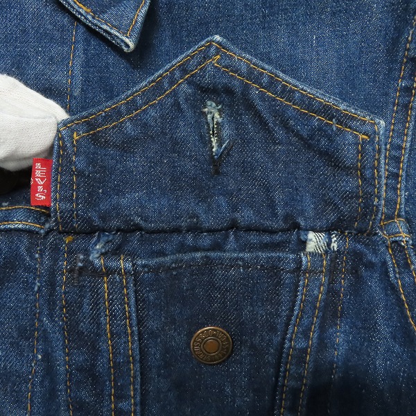 実際に弊社で買取させて頂いたLEVI'S/リーバイス 刻印529 USA製 デニムジャケットの画像 9枚目