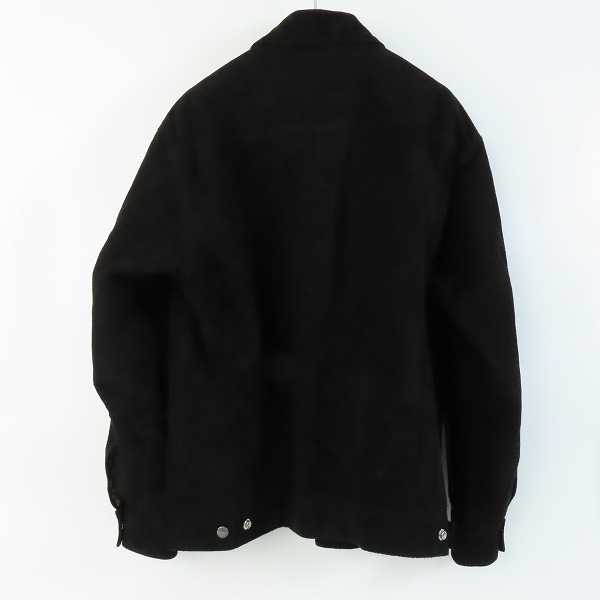 実際に弊社で買取させて頂いた【JPタグ】WACKO MARIA/ワコマリア GUILTY PARTIES FUCK 牛革 スエードレザー 裏レオパード ジャケット ブラック Mの画像 1枚目