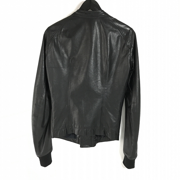 実際に弊社で買取させて頂いたRick Owens/リックオウエンス 14AW インターシャシングルレザージャケット RU14F2761/46の画像 1枚目
