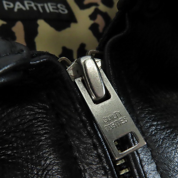 実際に弊社で買取させて頂いたWACKO MARIA/ワコマリア GUILTY PARTIES カウハイド レオパード シングルライダース レザージャケット/Mの画像 7枚目