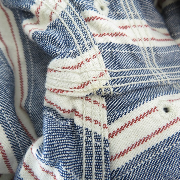 実際に弊社で買取させて頂いたTHE REAL McCOYS/リアルマッコイズ THE DOUBLE DIAMOND ストライプ柄 ワークシャツ LOT.418/14の画像 6枚目