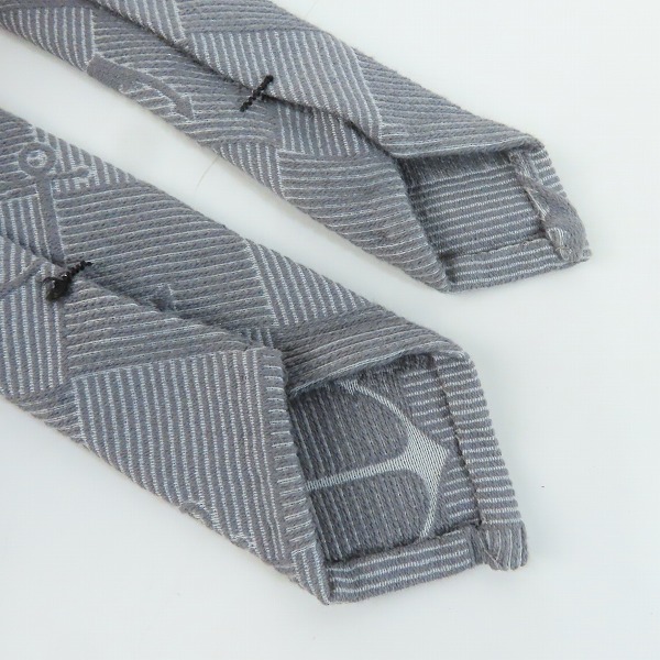 実際に弊社で買取させて頂いたTHOM BROWNE/トムブラウン 錨/いかり総柄 ネクタイ の画像 6枚目