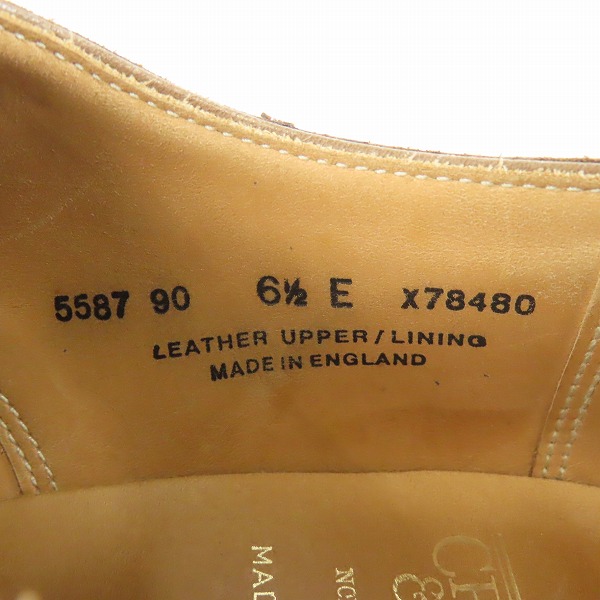 実際に弊社で買取させて頂いたCROCKETT&JONES/クロケットアンドジョーンズ SHIPS別注 キャップトゥ ドレスシューズ 6.5 の画像 5枚目