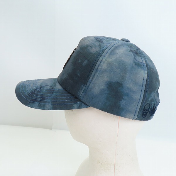 実際に弊社で買取させて頂いたlucien pellat-finet/ルシアンペラフィネ スカルメタル ブリーチ柄 5パネルキャップ/FREEの画像 2枚目