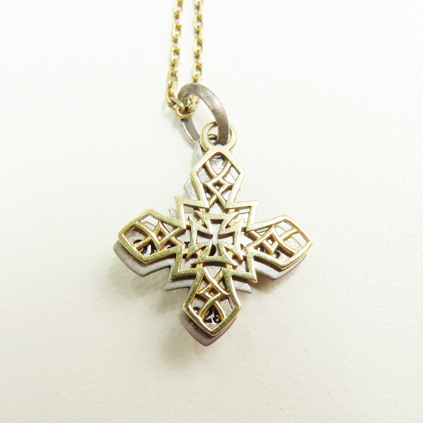 実際に弊社で買取させて頂いたDEAL DESIGN/ディールデザイン 2018 X'MAS LIMITED/2018年クリスマス限定 クロス ネックレス w/ブルーダイヤの画像 2枚目