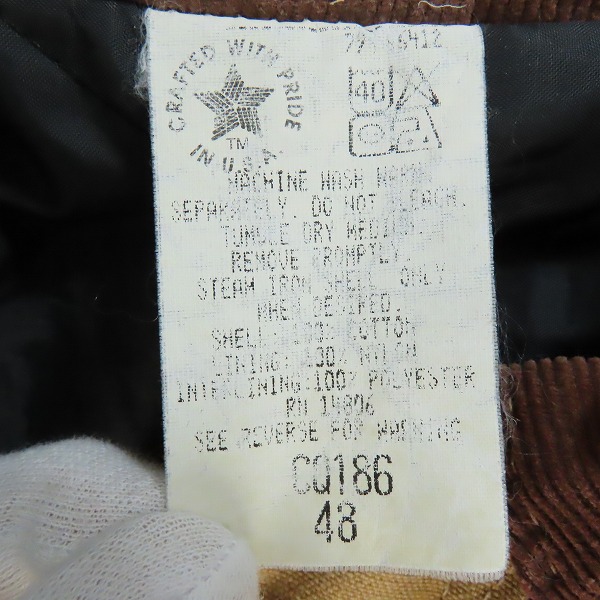 実際に弊社で買取させて頂いたCarhartt/カーハート DUCK TRADITIONAL COAT/ダックジャケット CQ186/48の画像 2枚目