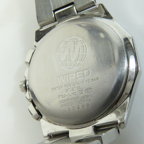 実際に弊社で買取させて頂いたSEIKO/セイコー WIRED ワイアード CHRONOGRAPH クロノグラフ 腕時計 7T92-0JK0【動作未確認】の画像 4枚目