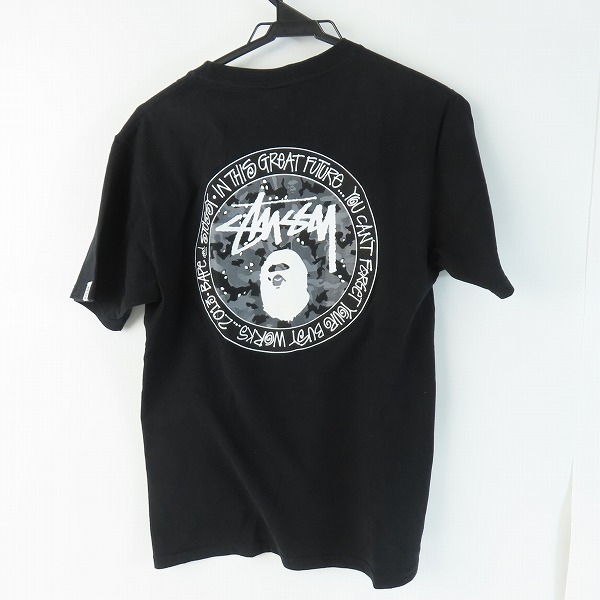 実際に弊社で買取させて頂いたSTUSSY×A BATHING APE/ステューシー×アベイシングエイプ カモプリント Tシャツ /Sの画像 1枚目