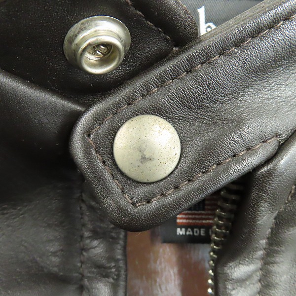 実際に弊社で買取させて頂いたSchott/ショット 641XX USA製 カウレザー シングルライダース ジャケット 7009/36の画像 8枚目