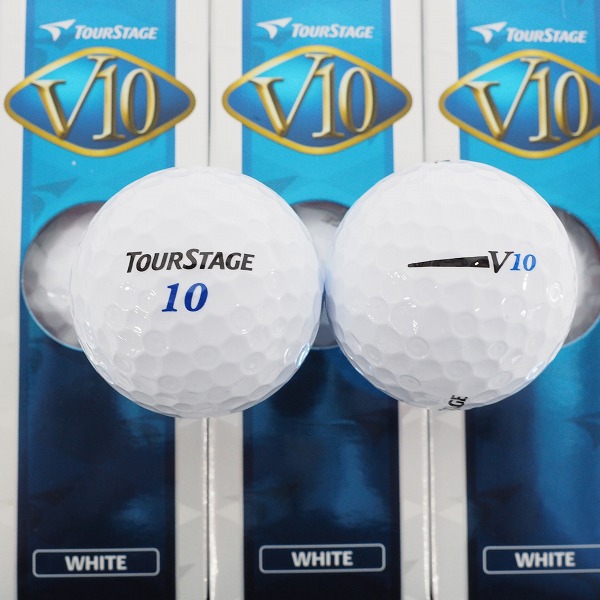 実際に弊社で買取させて頂いた【未使用】BRIDGESTONE/ブリヂストン TOUR STAGE/ツアーステージ V10 ゴルフボール WHITE/ホワイト 1ダースの画像 1枚目