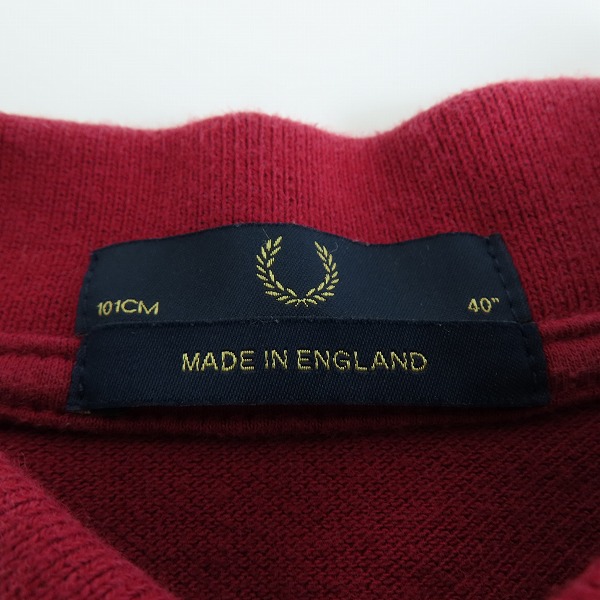 実際に弊社で買取させて頂いたFRED PERRY/フレッドペリー 半袖ポロシャツ レッド/40の画像 2枚目