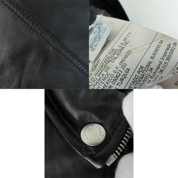 実際に弊社で買取させて頂いたDOLCE&GABBANA /ドルチェ&ガッバーナ 08-09AW TELDH レザージャケット RB0250 50の画像 8枚目