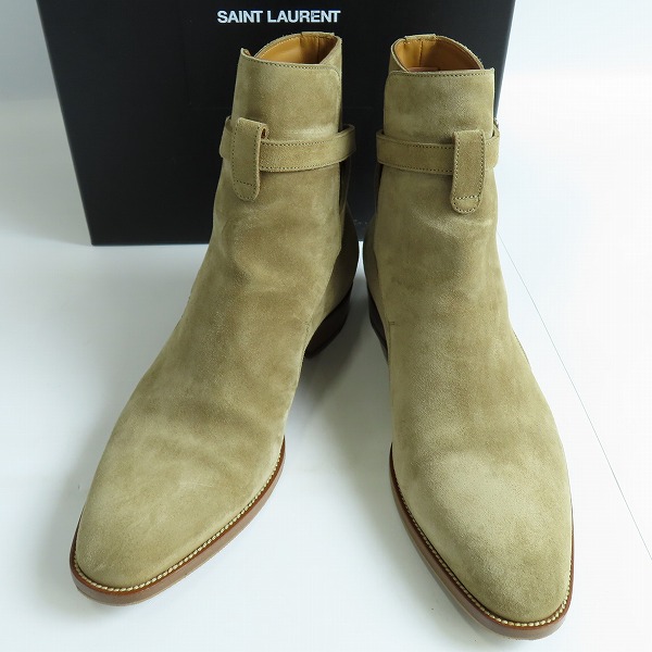 実際に弊社で買取させて頂いたSAINT LAURENT PARIS/サンローランパリ ワイアット ジョッパーブーツ スウェード 498372/41