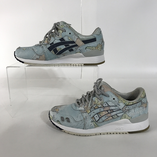 実際に弊社で買取させて頂いたASICS TIGER× ATMOS/アシックスタイガー×アトモス GEL-LYTE III WORLD MAP SKY/PCT/世界地図 1191A197-400/24の画像 3枚目