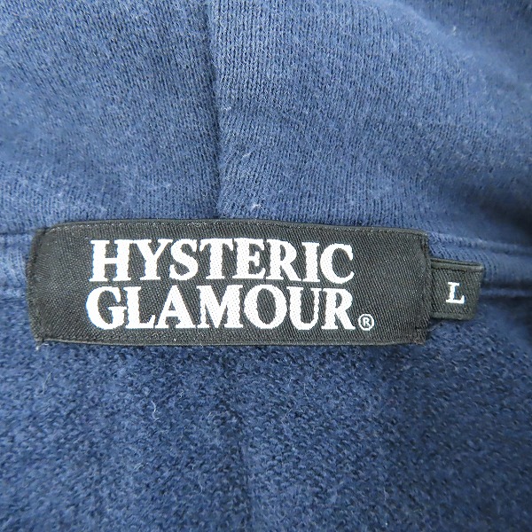 実際に弊社で買取させて頂いたHYSTERIC GLAMOUR/ヒステリックグラマー 胸ロゴプリント ジップパーカー 0214CF07/Lの画像 2枚目