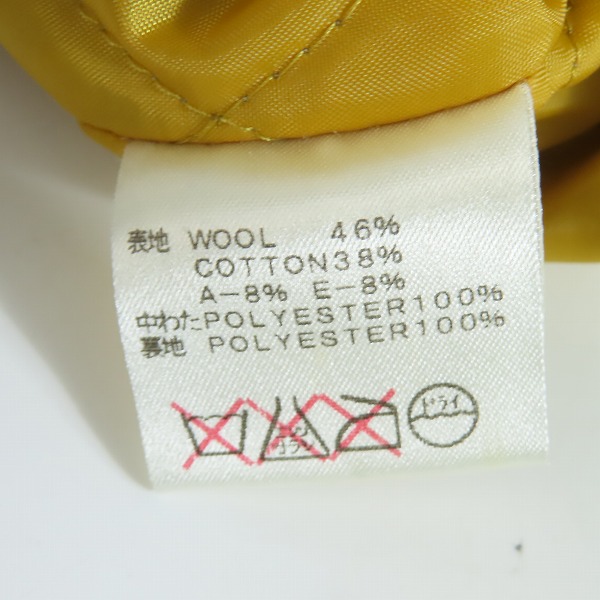 実際に弊社で買取させて頂いたCALEE/キャリー 裏地キルティング ウール ジップアップジャケット Mの画像 4枚目