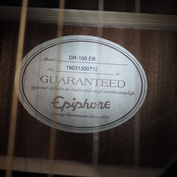 実際に弊社で買取させて頂いた★Epiphone/エピフォン DR-100 EB アコースティックギター/アコギの画像 4枚目